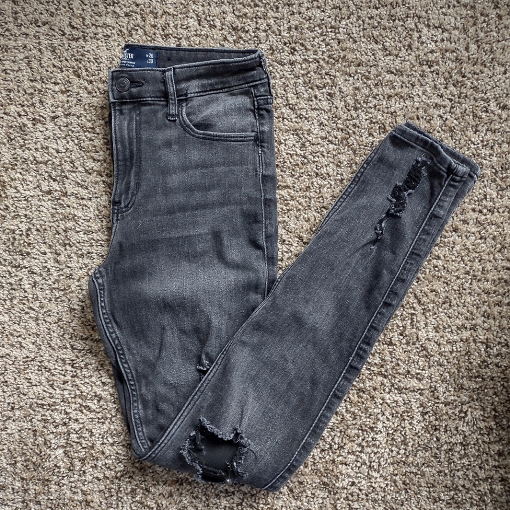 High Rise Super Skinny Ripped Jeans